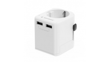 Gembird TPA-EU2A12-01-W EU to Universal travel power adapter, 12W, white | Gembird