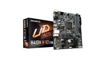 Gigabyte | H410M H V2 1.0 M/B | Processor family Intel | Processor socket LGA1200 | DDR4 DIMM | Memory slots 2 | Supported hard disk drive interfaces SATA, M.2 | Number of SATA connectors 4 | Chipset Micro ATX | Intel H