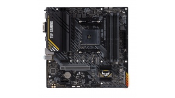 Asus | TUF GAMING A520M-PLUS II | Processor family AMD | Processor socket AM4 | DDR4 DIMM | Memory slots 4 | Supported hard disk drive interfaces 	SATA, M.2 | Number of SATA connectors 4 | Chipset  AMD A520 | Micro ATX