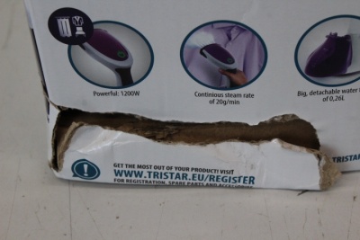 SALE OUT. Tristar ST-8916 Handheld Garment Steamer, 1200W, water tank capacity 0,26L, Continuous steam 20 g/min., white/purple | Tristar | Garment Steamer | ST-8916 | Handheld | 1200 W | 0.26 L | 20 g/min | Purple | DAMAGED PACKAGING