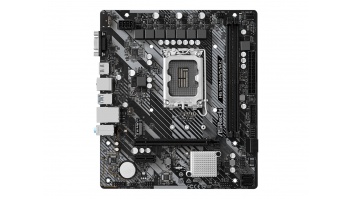 ASRock | H610M-HVS/M.2 R2.0 | Processor family Intel | Processor socket LGA1700 | DDR4 DIMM | Memory slots 2 | Supported hard disk drive interfaces SATA, M.2 | Number of SATA connectors 4 | Chipset H610 | Micro ATX