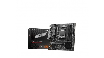 MSI | PRO B650M-P | Processor family AMD | Processor socket AM5 | DDR5 | Memory slots 4 | Supported hard disk drive interfaces 	SATA, M.2 | Number of SATA connectors 4 | Chipset AMD B650 | mATX
