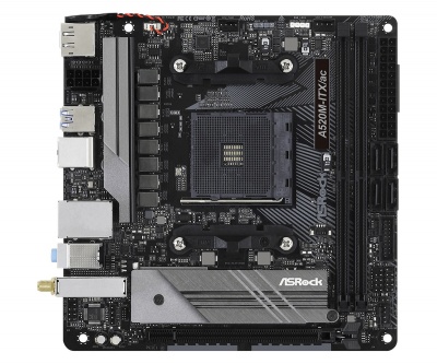 ASRock A520M-ITX/AC | Processor family AMD | Processor socket AM4 | DDR4 | Supported hard disk drive interfaces SATA, M.2 | Number of SATA connectors 4