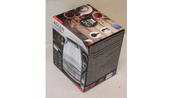 SALE OUT. Adler AD 1225 Cordless Water Kettle, 1.7L, 2000W, Anti-calc filter, Boil-dry protection, Rotary base 360 degree | Adler | Kettle | AD 1225 | Standard | 2000 W | 1.7 L | Glass | 360° rotational base | Stainless steel/Black | DAMAGED PACKAGING, SC