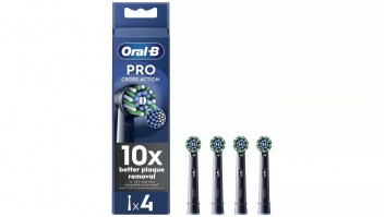 Oral-B Refill Pro Cross Action Replaceable Toothbrush Heads, 4 pcs, Black