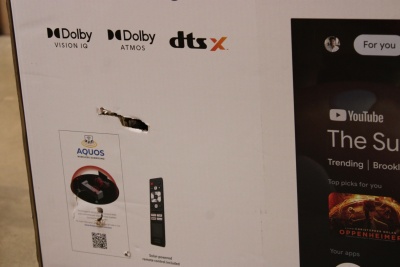 SALE OUT. Sharp 43GR8265E 43” (108cm) 4K Ultra HD QLED Smart Google Frameless TV, 144Hz, Dolby Vision IQ, Dolby Atmos, Harman/Kardon | Sharp | 43GR8265E | 43" | Smart TV | Google TV | 4K Ultra HD | DAMAGED PACKAGING