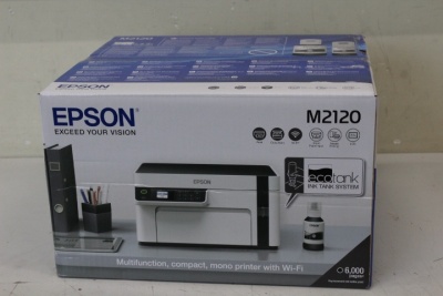 SALE OUT. Epson EcoTank M2120 Multifunction compact mono printer with Wi-Fi | Epson Multifunction compact printer | EcoTank M2120 | Inkjet | Mono | A4 | Wi-Fi | White | DAMAGED PACKAGING