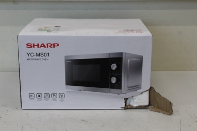 SALE OUT. Sharp YC-MS01E-S Microwave oven, 20 L capacity, 800 W, Stainless steel | Sharp | Microwave Oven | YC-MS01E-S | Free standing | 20 L | 800 W | Silver | DAMAGED PACKAGING