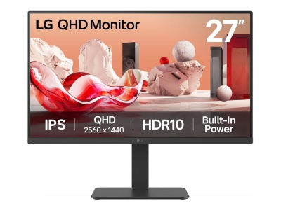 LG | 27BA54QB-B | 27 " | IPS | QHD | 16:9 | 75 Hz | 5 ms | 2560 x 1440 pixels | 350 cd/m² | HDMI ports quantity 2