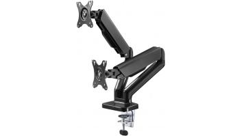 Goobay Desk Mount | Double Monitor Mount with Gas Spring | Swivel, Tilt, Rotation | 17-32 " | Maximum weight (capacity) 9 kg | Black