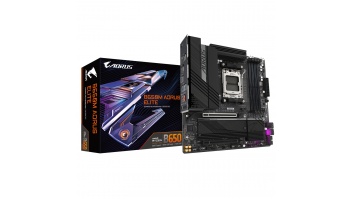 Gigabyte B650M AORUS ELITE (rev. 1.3) | Processor family AMD | Processor socket AM5 | DDR5 | Supported hard disk drive interfaces SATA, M.2 | Number of SATA connectors 4