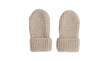 Lodger Mittens Folklore Merino vilnas bērnu cimdiņi, Beige, 0-12m