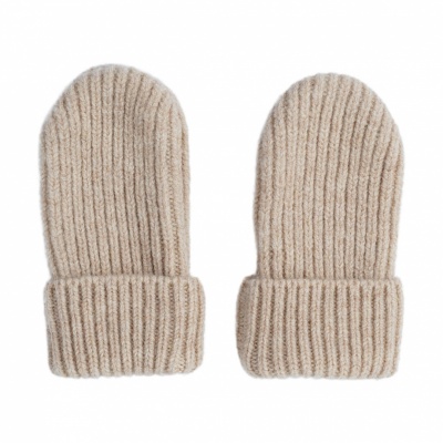 Lodger Mittens Folklore Merino vilnas bērnu cimdiņi, Beige, 0-12m