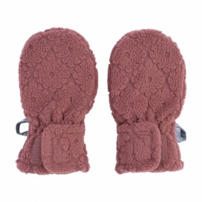 Lodger Mittens Folklore Fleece bērnu cimdiņi, Rosewood, 0-12m