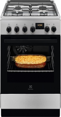 Electrolux gāzes plīts ar elektrisko cepeškrāsni, nerūsējoša tērauda, 50cm