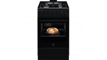 Electrolux 600.sērijas gāzes plīts ar elektrisko cepeškrāsni, melna, 50cm