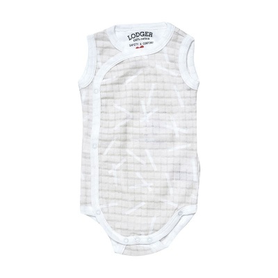 Lodger Romper Sprinkle kokvilnas bodijs bez piedurknēm, Ivory, 68 cm