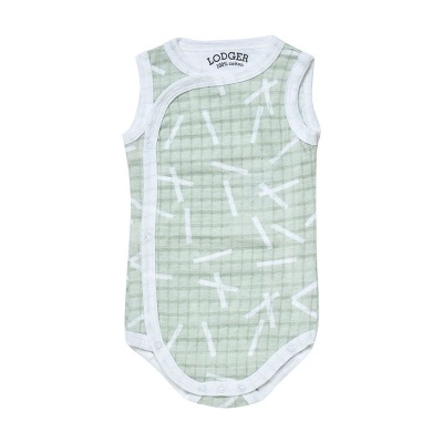 Lodger Romper Sprinkle kokvilnas bodijs bez piedurknēm,Leaf, 62 cm
