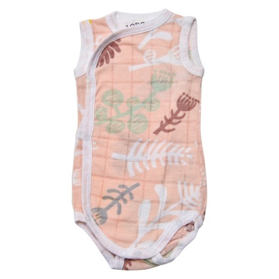 Lodger Romper Botanimal kokvilnas bodijs bez piedurknēm, Plush, 68 cm