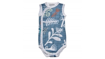 Lodger Romper Botanimal kokvilnas bodijs bez piedurknēm, Ocean, 62 cm
