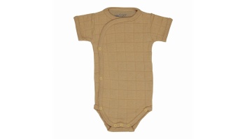 Lodger Romper Solid kokvilnas bodijs ar īsām piedurknēm, Honey, 74 cm