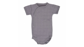 Lodger Romper Solid kokvilnas bodijs ar īsām piedurknēm, Donkey, 68 cm