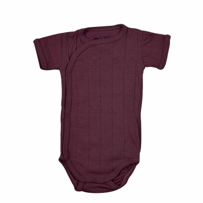 Lodger Romper Solid kokvilnas bodijs ar īsām piedurknēm, Nocture, 68 cm