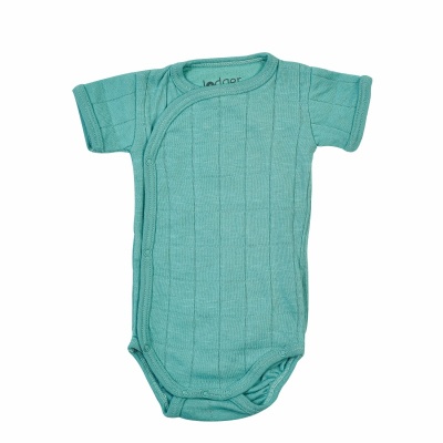 Lodger Romper Solid kokvilnas bodijs ar īsām piedurknēm, Duty turquoise, 68cm