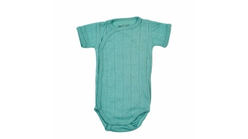 Lodger Romper Solid kokvilnas bodijs ar īsām piedurknēm, Duty turquoise, 68cm