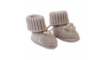 Lodger Slipper Folklore Merino vilnas čībiņas, Beige, 0-6m