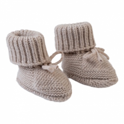 Lodger Slipper Folklore Merino vilnas čībiņas, Beige, 0-6m