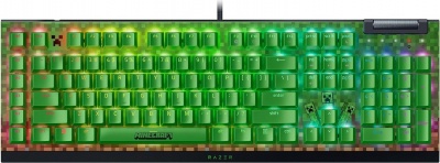 Razer BlackWidow V4 X | Gaming keyboard | Wired | US | Minecraft Edition | Razer Green Mechanical Switches (Clicky)