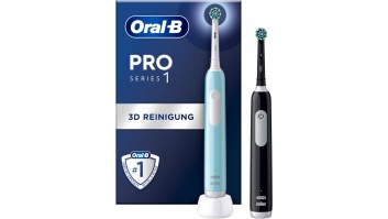 Oral-B | Electric Toothbrush, Duo pack | Pro Series 1 | Rechargeable | For adults | Number of brush heads included 2 | Number of teeth brushing modes 3 | Blue/Black