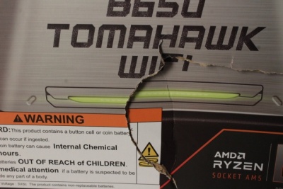SALE OUT. | SALE OUT. MSI MAG B650 TOMAHAWK WIFI | Processor family AMD | Processor socket AM5 | DDR5 DIMM | Memory slots 4 | Supported hard disk drive interfaces 	SATA, M.2 | Number of SATA connectors 6 | Chipset AMD B650 | ATX | BENT DENT, SCRATCHED ON 