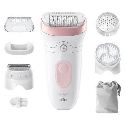 Braun | Epilator | Silk-épil Series 7 7-060 | Operating time (max) 40 min | Number of power levels 1 | Wet & Dry | White/Pink