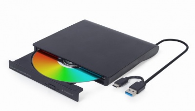 Gembird External USB DVD Drive | DVD-USB-031 | Interface USB Type-C (m), USB 3.1 Gen. 1 | DVD±R/RW / CD±R/RW | CD read speed 24 x | CD write speed 24 x | Black