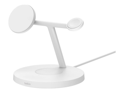 BELKIN BOOST CHARGE PRO 3in1 15w Wireless Charger with Apple watch fast charge, White | Belkin