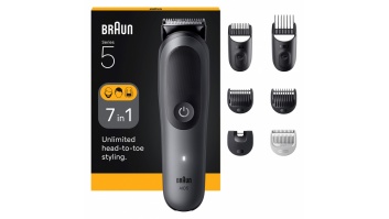 Braun 7-in-1 Grooming Kit | All-in-One Kit Series 5 AIO5520 | Cordless | Number of length steps 14 | Black