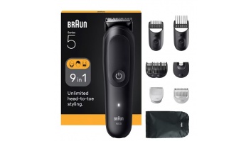 Braun 9-in-1 Grooming Kit | All-in-One Kit Series 5 AIO5540 | Cordless | Number of length steps 14 | Black