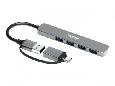 PORT CONNECT Hub USB 4 Ports 3.0 Slim Combo for BtoC | PORT CONNECT