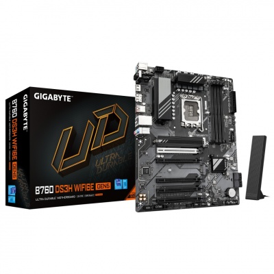 Gigabyte B760 DS3H WF6E GEN5 | Processor family Intel | Processor socket LGA1700 | DDR5 | Supported hard disk drive interfaces M.2, SATA | Number of SATA connectors 4