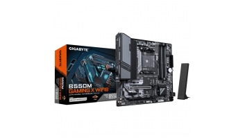 Gigabyte B550M GAMING X WIFI6 | Processor family AMD | Processor socket AM4 | DDR4 DIMM | Supported hard disk drive interfaces SATA, M.2 | Number of SATA connectors 4