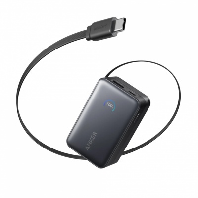 Anker Anker Nano Power Bank (10K, 45W, Built-In Retractable USB-C Cable), Black