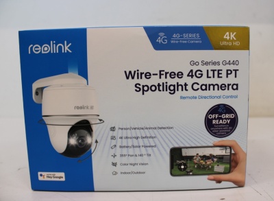 SALE OUT.  | Reolink | 4K 4G LTE Wire Free Camera | Go Series G440 | 23 month(s) | Dome | 8 MP | Fixed | IP64 | H.265 | MicroSD (Max. 128GB) | USED, SCRATCHES ON TOP