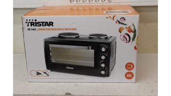 SALE OUT. Tristar OV-1443 Convection oven with 2 hot plates | Tristar | Electric mini oven | OV-1443 | Integrated timer | 38 L | Table top | 3100 W | Black | DAMAGED PACKAGING, DENT ON SIDE