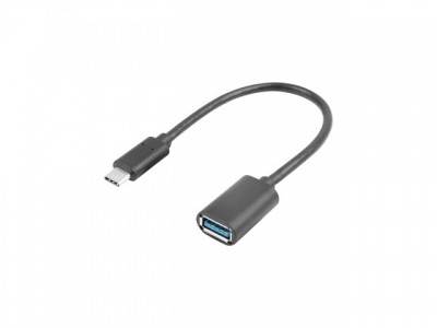 Lanberg Adapter Cable USB-C(M) 3.1 -> USB-A(F) 15 cm, Black | AD-UC-UA-04