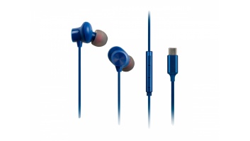 Panasonic RP-TCM225DEA USB-C Wired Earphones, In-Ear with Built-in Mic, Blue | Panasonic