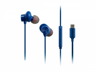 Panasonic RP-TCM225DEA USB-C Wired Earphones, In-Ear with Built-in Mic, Blue | Panasonic