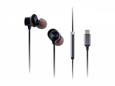Panasonic RP-TCM225DEK USB-C Wired Earphones, In-Ear with Built-in Mic, Black | Panasonic