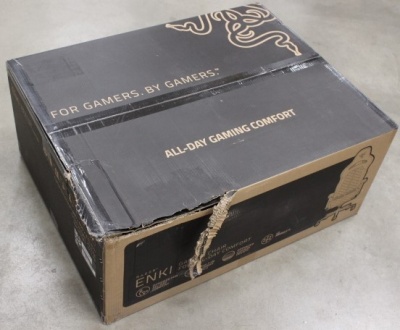 SALE OUT. Razer Enki Gaming Chair with Enchanced Customization, Black/Green | Enki Ergonomic Gaming Chair EPU Synthetic Leather; Steel; Aluminium | Black/Green | DAMAGED PACKAGING